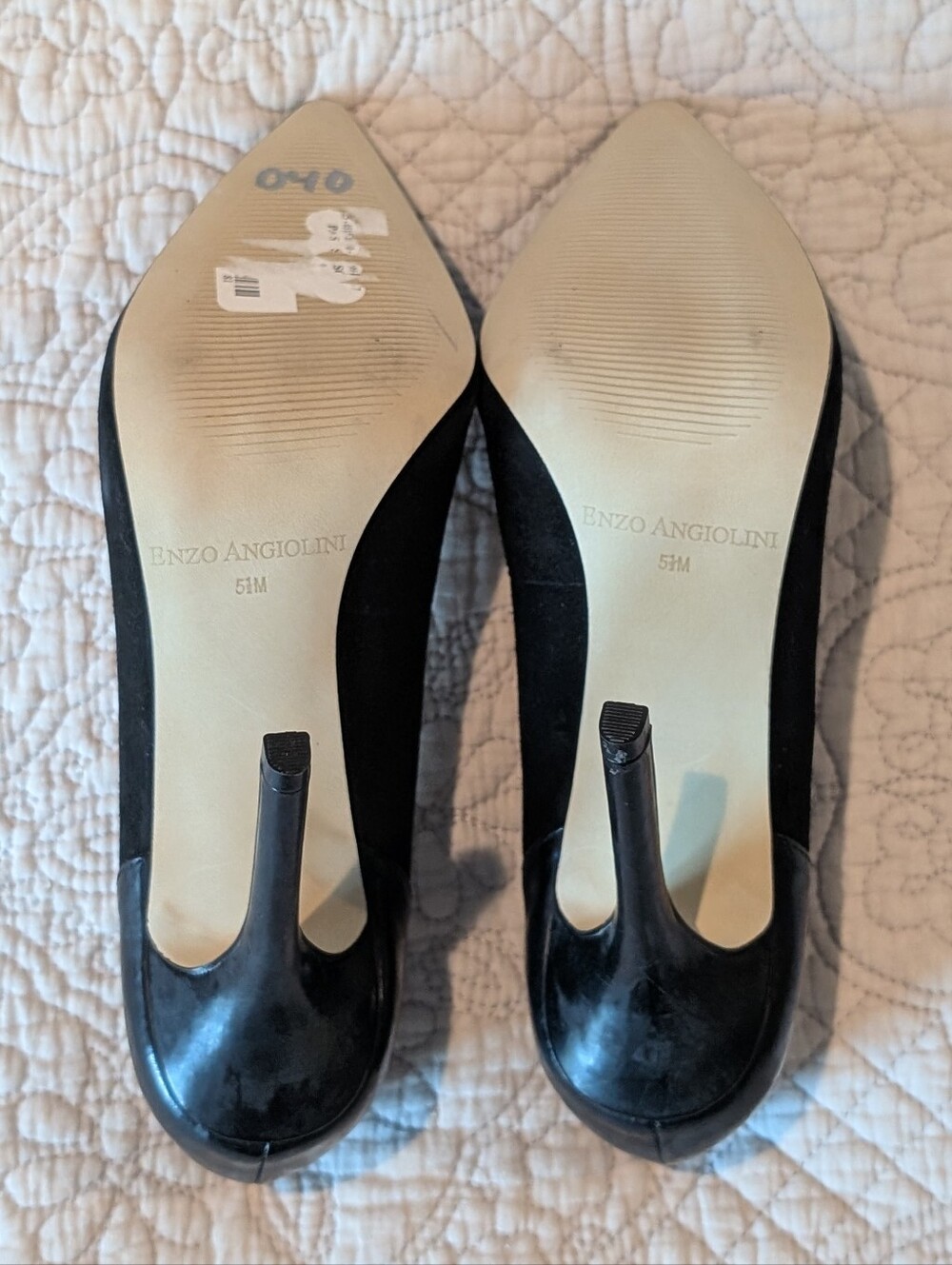 NWOT Enzo Angiolini Black Suede Leather 4" High Heel Pumps Size 5 1/2 - Picture 6 of 7